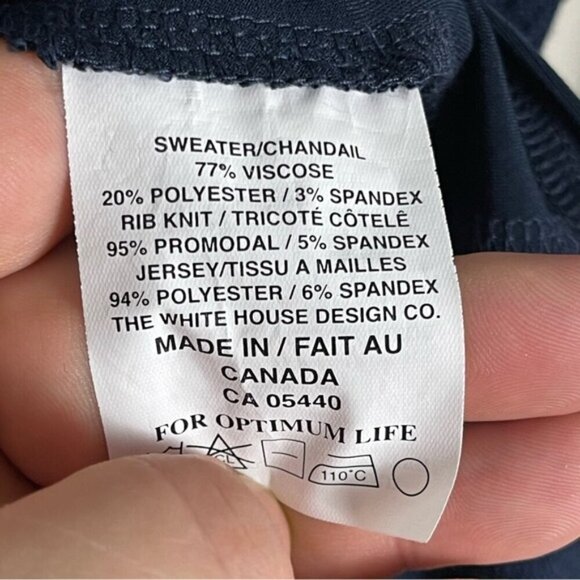 Sympli Ribbed Asymmetrical Tunic Top Sweater navy size 12 Lagenlook travel - Picture 6 of 9